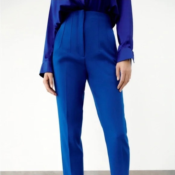 Zara Pants & Jumpsuits Zara Royal Blue Pleated Pants Poshmark